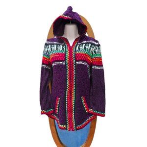 Peruvian Alpaca Sweater - Traditional Design | Alpaca and Wool Blend | Purple